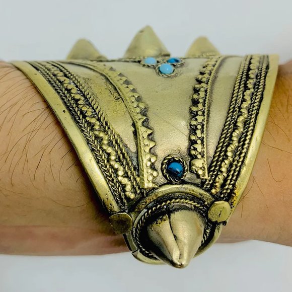 Single Rustic Pure Vintage Gypsy Boho Cuff,Tribal Statement Cuff - Picture 2 of 10